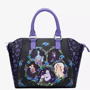 NEW Loungefly Disney Evil Villain Icon Tote Bag Maleficent Hades Cruella Satchel